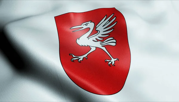 Εικονογράφηση Κυματίζει Σημαία Της Ελβετίας Της Πόλης Gruyeres — Φωτογραφία Αρχείου