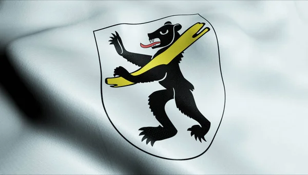 Ilustración Una Bandera Ciudad Herisau Ondeando Suiza — Foto de Stock