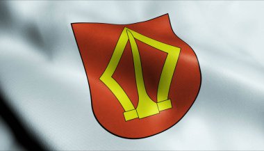 İsviçre 'nin Wadenswil bayrağının 3D görüntüsü