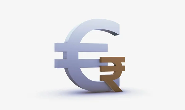 Exchange Rating Dollar Indian Rupee Isolated White Background — Stock Photo, Image