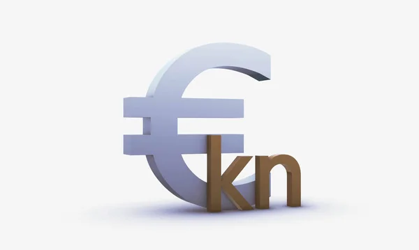 Směnný Rating Dolaru Chorvatské Kuna Izolované Bílém Pozadí — Stock fotografie