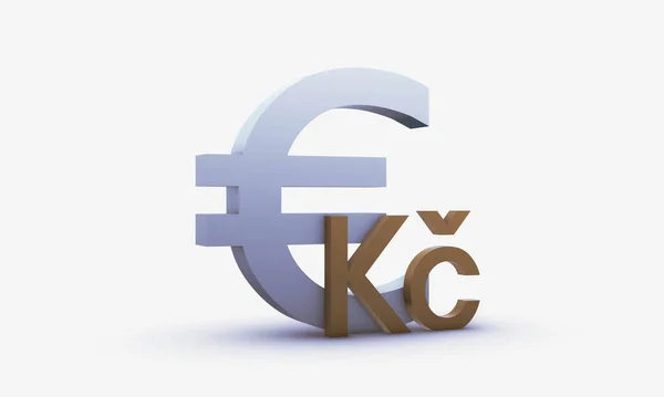 Exchange Rating Dollar Czech Koruna Isolated White Background — Stock Photo, Image