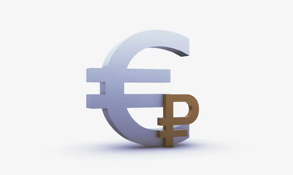 Exchange Rating Dollar Russian Ruble Isolated White Background — Stock Photo, Image