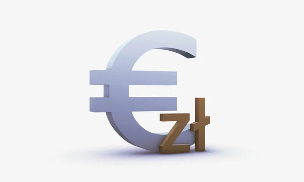 Burzovní Rating Dolaru Polského Zlotého Izolovaný Bílém Pozadí — Stock fotografie