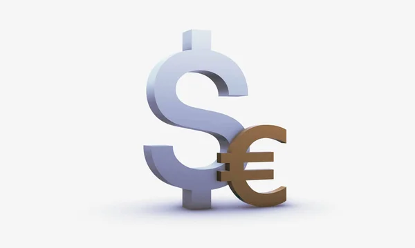 Exchange Rating Dollar Euro Isolated White Background — Stock Photo, Image