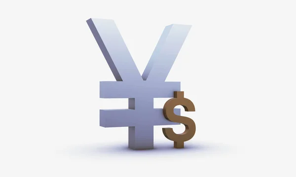 Exchange Rating Chinese Yuan Dollar Isolated White Background — Stock Photo, Image