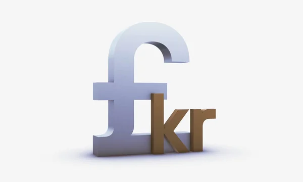 Exchange Rating Pounds Sterling Norwegian Krone Sign Isolated White Background — Stock Photo, Image