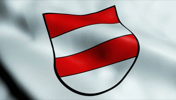 Illustration Une Ville Suisse Agitant Drapeau Zofingen — Photo