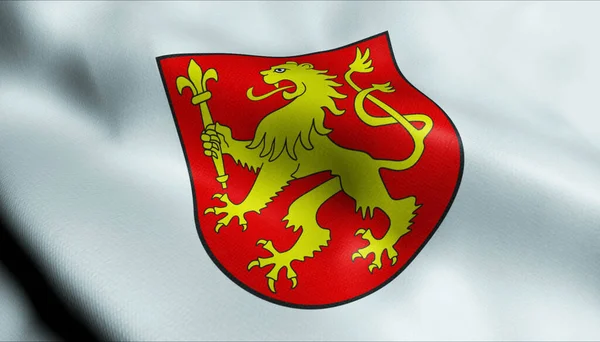 Illustratie Van Een Zwaaiende Zwitserse Vlag Van Thusis — Stockfoto