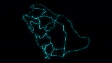 Bölgeli Suudi Arabistan Animasyon Haritası