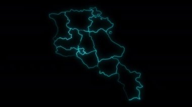 Eyaletlerle Ermenistan 'ın Animasyon Ana Hattı Haritası