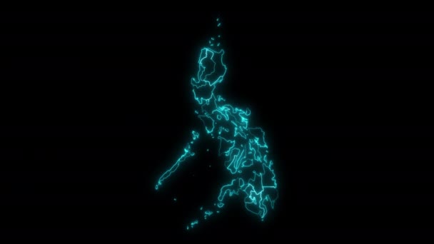 Animated Outline Map Philippines Regions — Stock Video