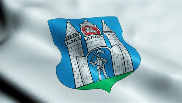 Ilustración Una Bandera Bielorrusia Ondeando Mogilev — Foto de Stock