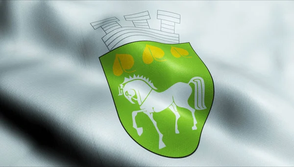 Ilustracja Machającej Bułgarskiej Flagi Miasta Krumovgrad — Zdjęcie stockowe