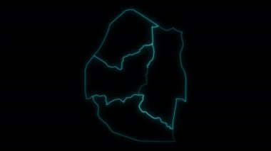 Bölgelerle Svaziland Animasyon Haritası