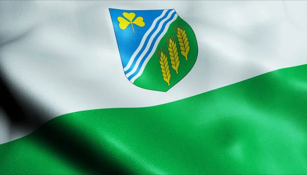 Ilustrace Vlnící Estonské Krajské Vlajky Jogevy — Stock fotografie