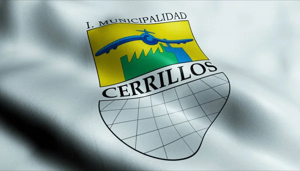 Cerrillosの波状チリの郡旗の3Dイラスト — ストック写真