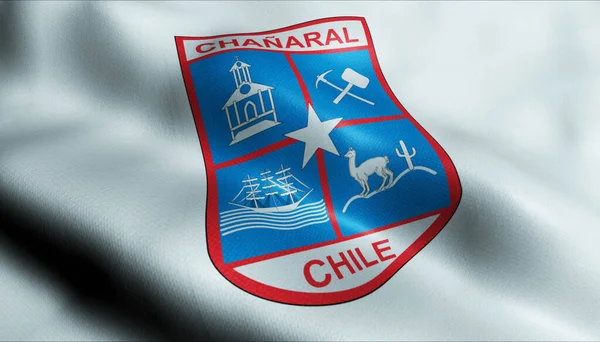 Εικονογράφηση Ενός Κυματίζει Χιλιανή Σημαία Κομητείας Της Chanaral — Φωτογραφία Αρχείου