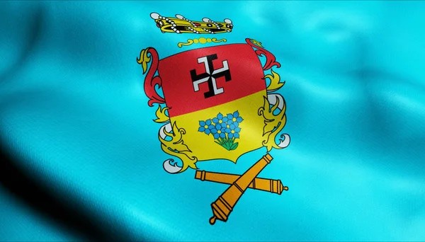 Illustratie Van Een Golvende Chileense Vlag Van Linares — Stockfoto