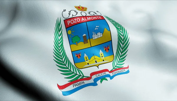 Illustratie Van Een Wapperende Chileense Vlag Van Pozo Almonte — Stockfoto