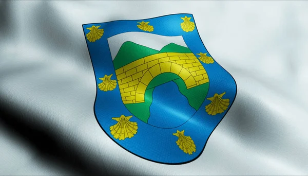 Illustrazione Una Bandiera Della Contea Cilena Recoleta — Foto Stock