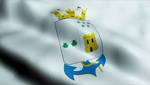 Ilustración Una Bandera Chilena Ondeando Talcahuano —  Fotos de Stock