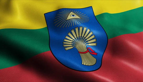 Ilustrace Vlnící Litevské Městské Vlajky Ponoru — Stock fotografie