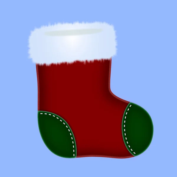Christmas sock with gift — Stock Vector