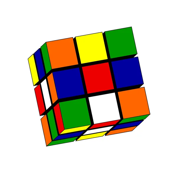 Le cube de Rubik dans le vecteur — Image vectorielle