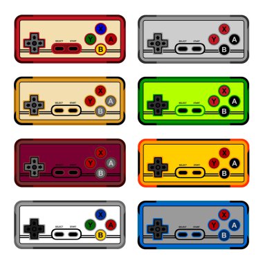 Beyaz arkaplanda vektör olarak joystick