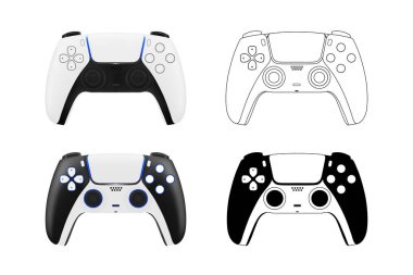 Vektör içinde oyun joystick. Vektör içinde oyun konsolu için Gamepad.