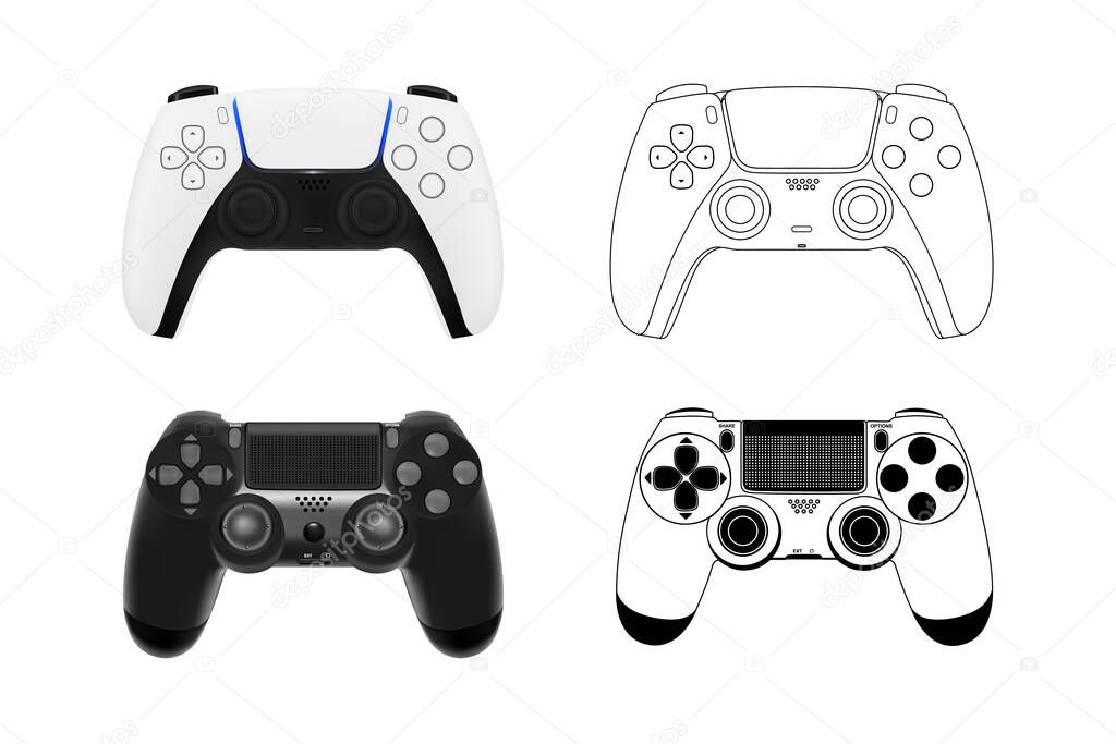 Game joystick in vector.Gamepad for the console in vector.