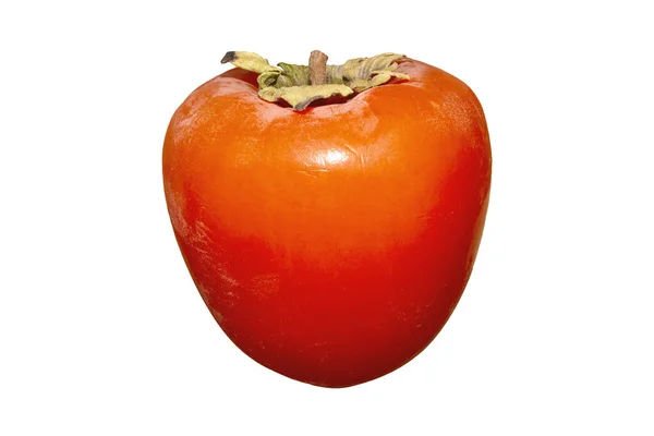 Persimmon Mûr Juteux Isolé Sur Fond Blanc Persimmon Orange Fruits — Photo