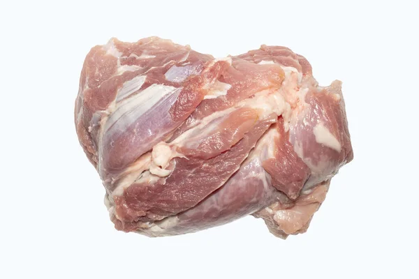 Trozo Carne Cerdo Fresca Fondo Blanco Lomo Cerdo Vista Superior —  Fotos de Stock