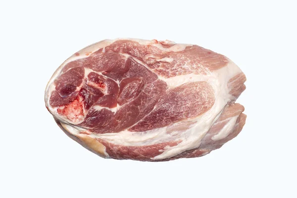 Ein Stück Frisches Schweinefleisch Auf Weißem Hintergrund Schweinefilet Ist Die — Stockfoto