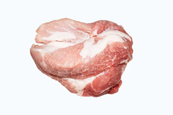 Ein Stück Frisches Schweinefleisch Auf Weißem Hintergrund Schweinefilet Ist Die — Stockfoto