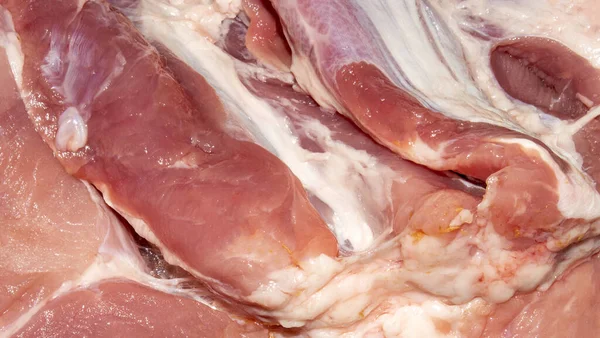 Carne Maiale Cruda Consistenza Della Carne Maiale Vista Superiore Carne — Foto Stock