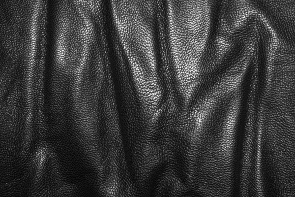 Black leather texture.Black leather background.Black leather with pleats.
