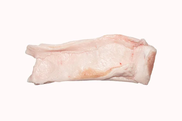 Piece Raw Lard White Background Pork Fat Background Top View — Φωτογραφία Αρχείου