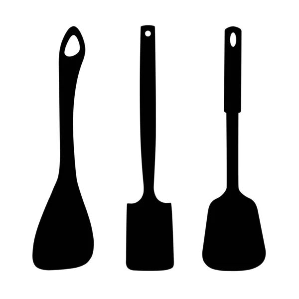 Logotipo Espátula Cocina Vector Kitchen Espátula Vector Ilustración Vista Superior — Vector de stock