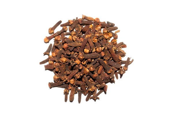 Dried Cloves White Background Top View Dried Cloves Background — Stock Photo, Image