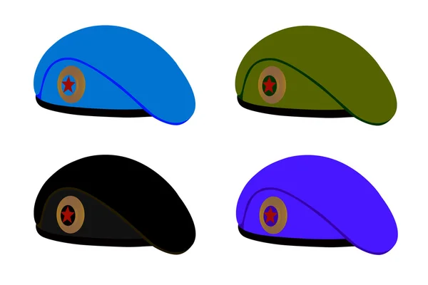 Gekleurde baretten — Stockvector
