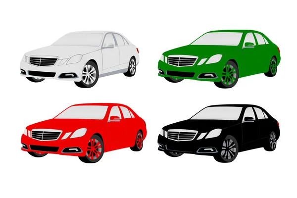 Coches de colores — Vector de stock