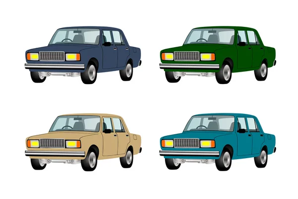 Coches diferentes colores — Vector de stock