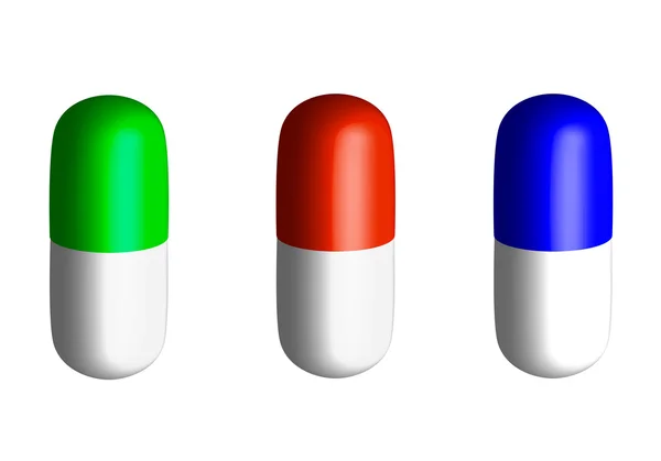 Pillole colorate nel vettore — Vettoriale Stock