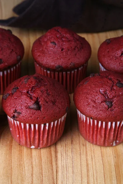 Muffins en velours rouge — Photo