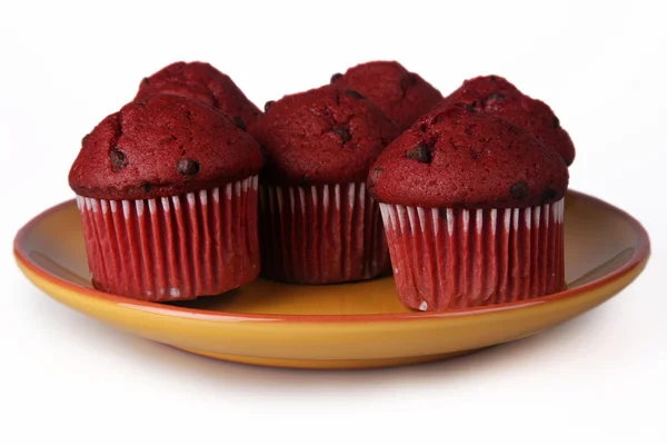 Muffins de terciopelo rojo Fotos De Stock Sin Royalties Gratis
