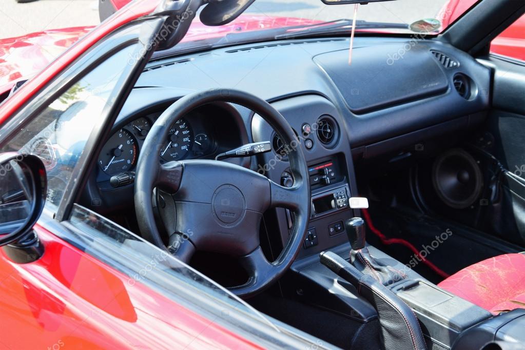 Steering Wheel And Dashboard Of Classic Mazda Mx 5 Mazda