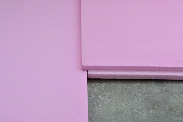Extrudované polystyrenové pěny desky na betonovou podlahu balkónu — Stock fotografie