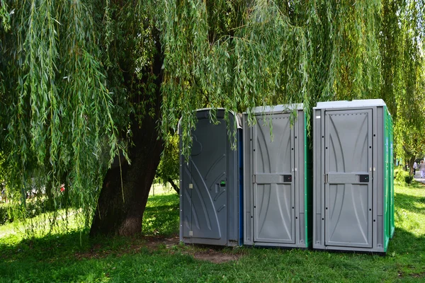 Portable toilets - outdoor portapotty — Stock Photo, Image